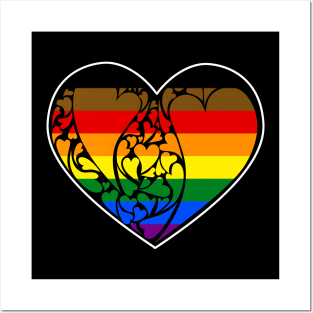 People of Color Pride Flag LGBT+ Heart Posters and Art